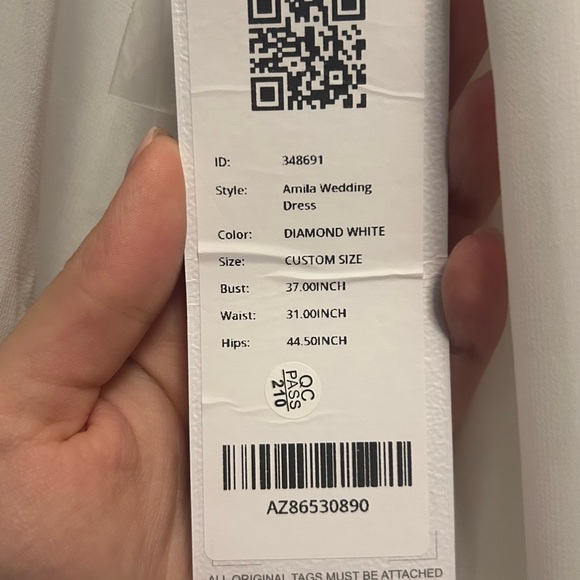 Azazie White Wedding Dress with Lace Details - Picture 5 of 5